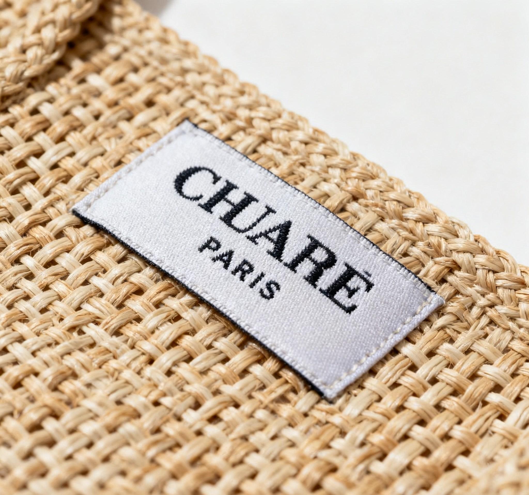 Close-up woven clothing labels for premium fashion branding